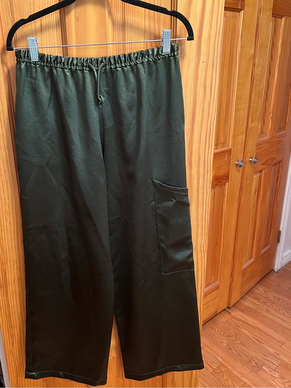 Collina Strada Olive Wide-Leg Cropped Pants